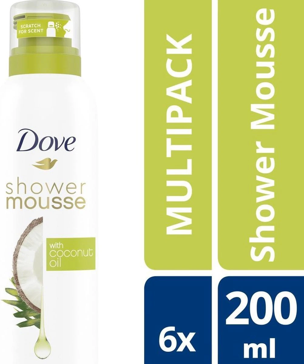 Dove Coconot Oil Doucheschuim - 6 X 200ml - Voordeelverpakking 2 Dove Coconot Oil Doucheschuim - 6 X 200ml - Voordeelverpakking - Afbeelding 2