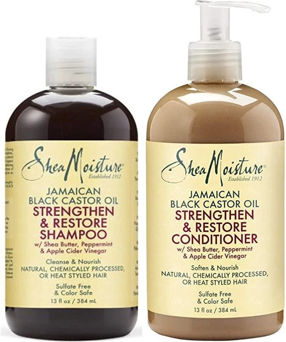 Shea Moisture Jamaican Black Castor Oil - Shampoo & Conditioner - 2 X 384 Ml 1 Shea Moisture Jamaican Black Castor Oil - Shampoo & Conditioner - 2 X 384 Ml