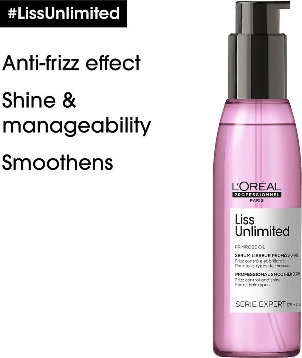 L'Oréal Professionnel Serie Expert Liss Unlimited Serum Voor Pluizig Haar 125 Ml 2 L'Oréal Professionnel Serie Expert Liss Unlimited Serum Voor Pluizig Haar 125 Ml - Afbeelding 2
