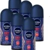 NIVEA MEN Dry Impact Deodorant Roller - 6 X 50 Ml - Voordeelverpakking