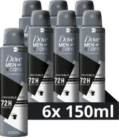 Dove Men+Care Advanced Invisible Dry Anti-Transpirant Deodorant Spray - 6 X 150 Ml - Voordeelverpakking