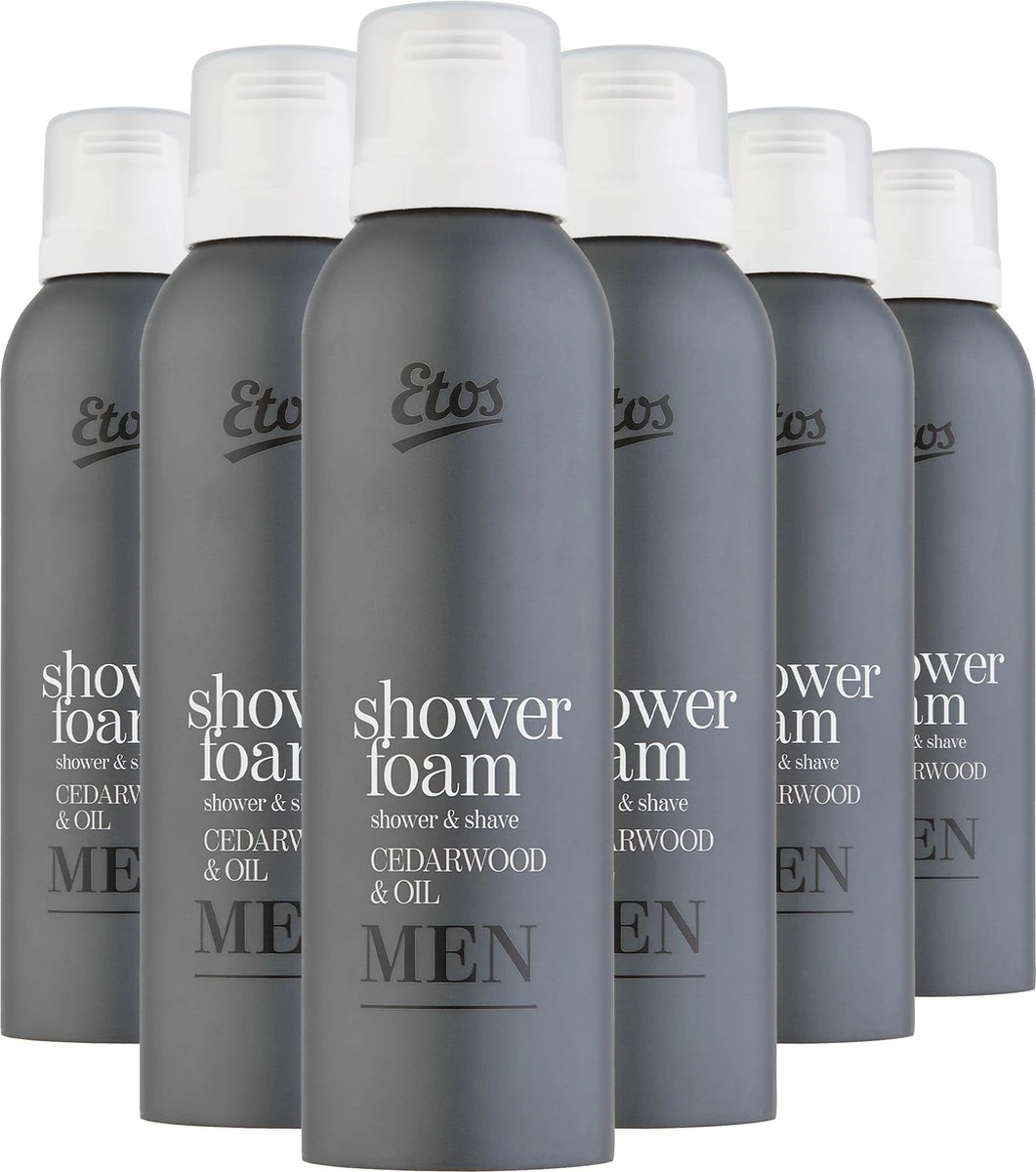 Etos Doucheschuim - Cedarwood & Oil - 2-in-1 - Mannen - 6 X 200 Ml 1 Etos Doucheschuim - Cedarwood & Oil - 2-in-1 - Mannen - 6 X 200 Ml