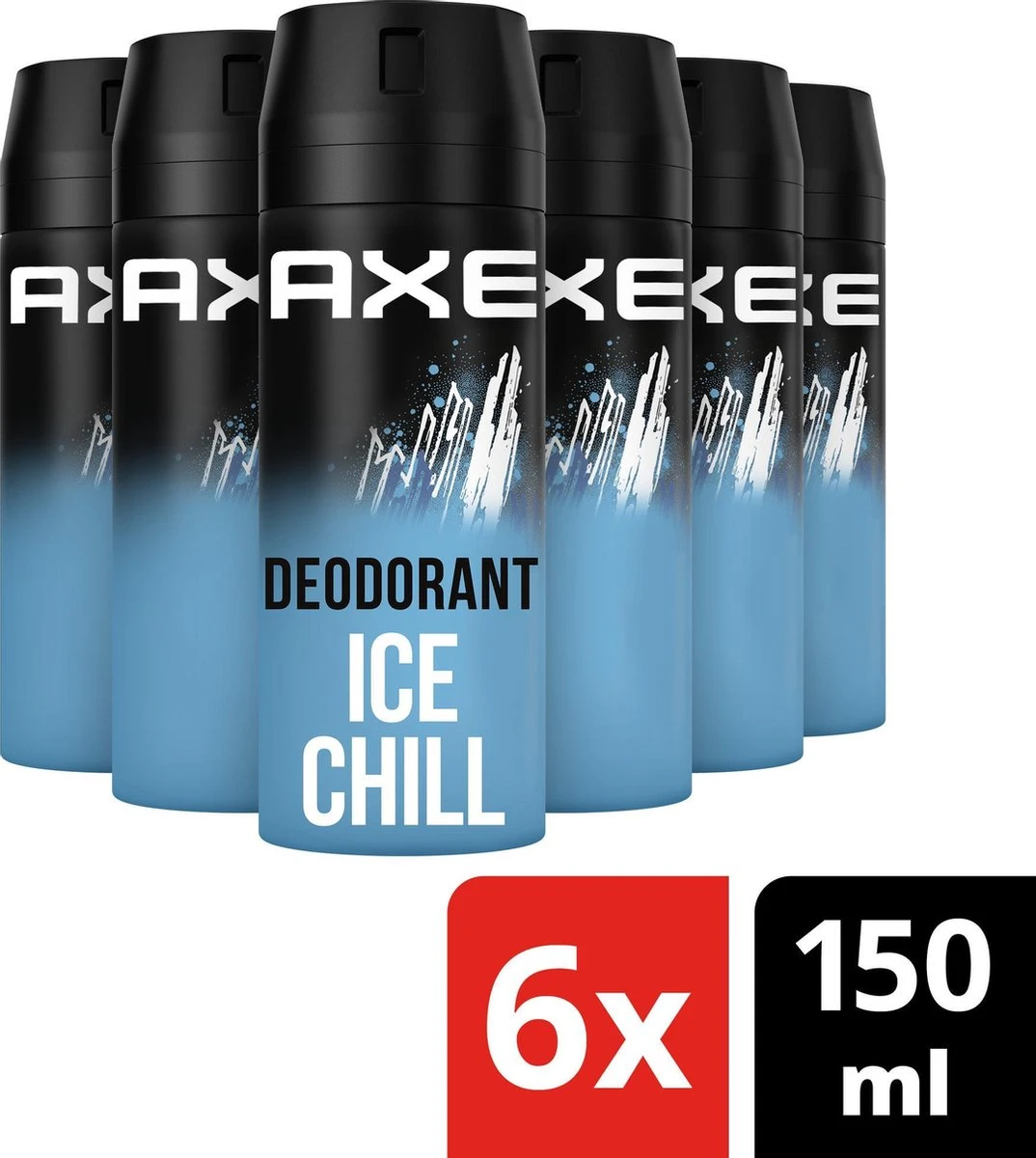 Axe Ice Chill Bodyspray Deodorant - 6 X 150 Ml - Voordeelverpakking 1 Axe Ice Chill Bodyspray Deodorant - 6 X 150 Ml - Voordeelverpakking