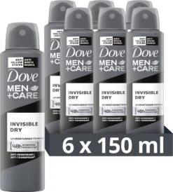 Dove Men+Care Invisible Dry Anti-transpirant Deodorant Spray - 6 X 150 Ml - Voordeelverpakking