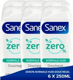 Sanex Zero% Normale Huid Douchegel - 6 X 250ml - Douchegel Voordeelverpakking