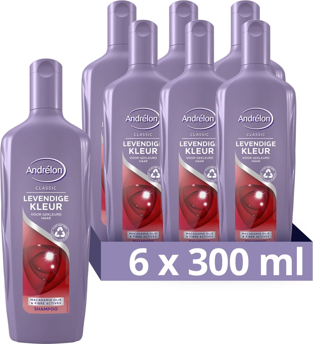 Andrélon Classic Levendige Kleur Shampoo - 6 X 300ml - Voordeelverpakking 1 Andrélon Classic Levendige Kleur Shampoo - 6 X 300ml - Voordeelverpakking