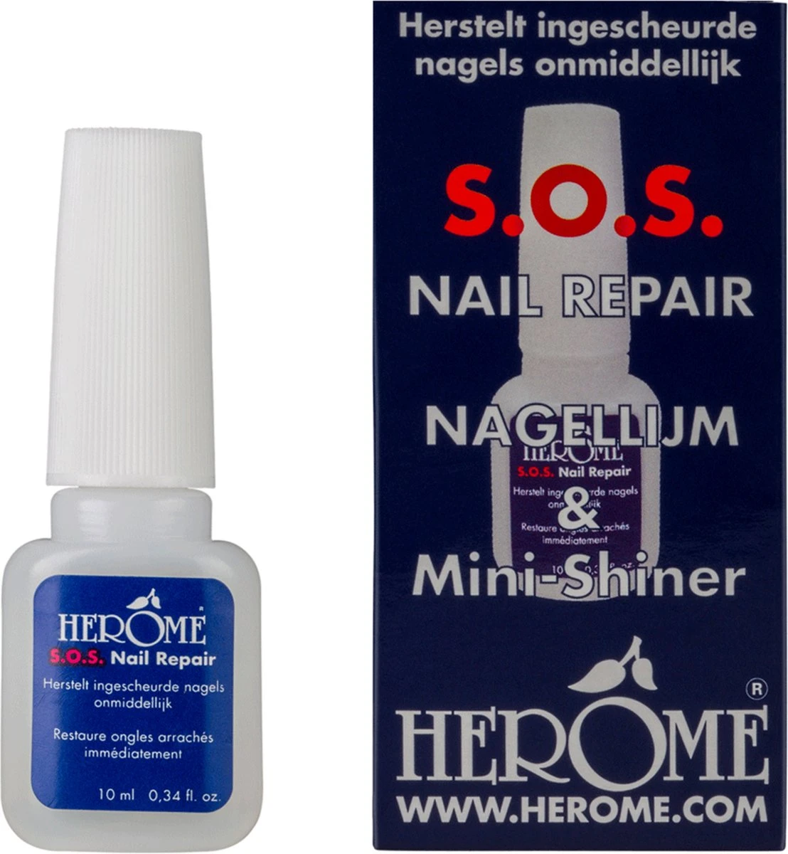 Herome Herome SOS Nail Repair -Repareer Eenvoudig Gescheurde Ingescheurde Nagels - Nagellijm Met Vijl - 10ml. 1 Herome Herome SOS Nail Repair -Repareer Eenvoudig Gescheurde Ingescheurde Nagels - Nagellijm Met Vijl - 10ml.
