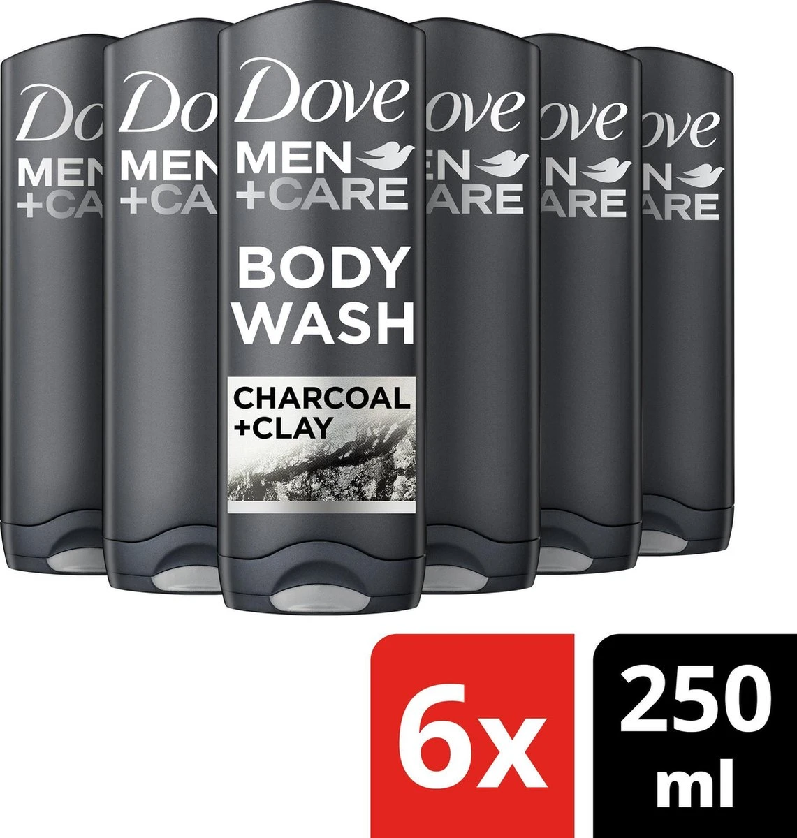 Dove Men+Care Douchegel Man Charcoal & Clay - 6 X 250 Ml - Voordeelverpakking 2 Dove Men+Care Douchegel Man Charcoal & Clay - 6 X 250 Ml - Voordeelverpakking - Afbeelding 2