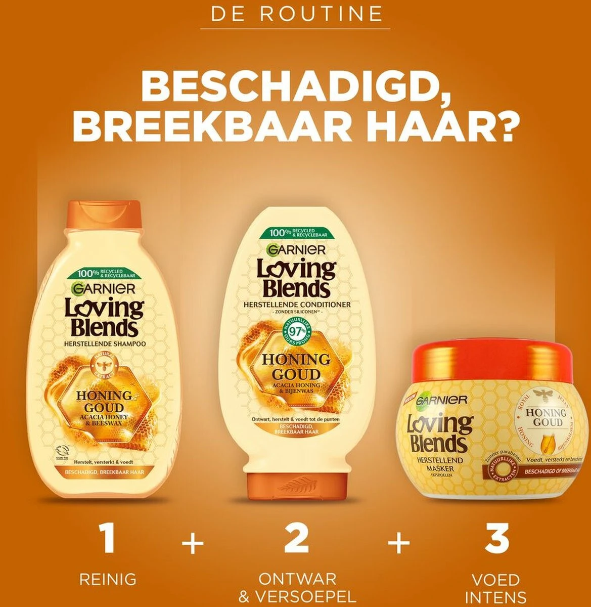 Garnier Loving Blends Honing Goud Herstellende Shampoo - 6 X 300 Ml 6 Garnier Loving Blends Honing Goud Herstellende Shampoo - 6 X 300 Ml - Afbeelding 6