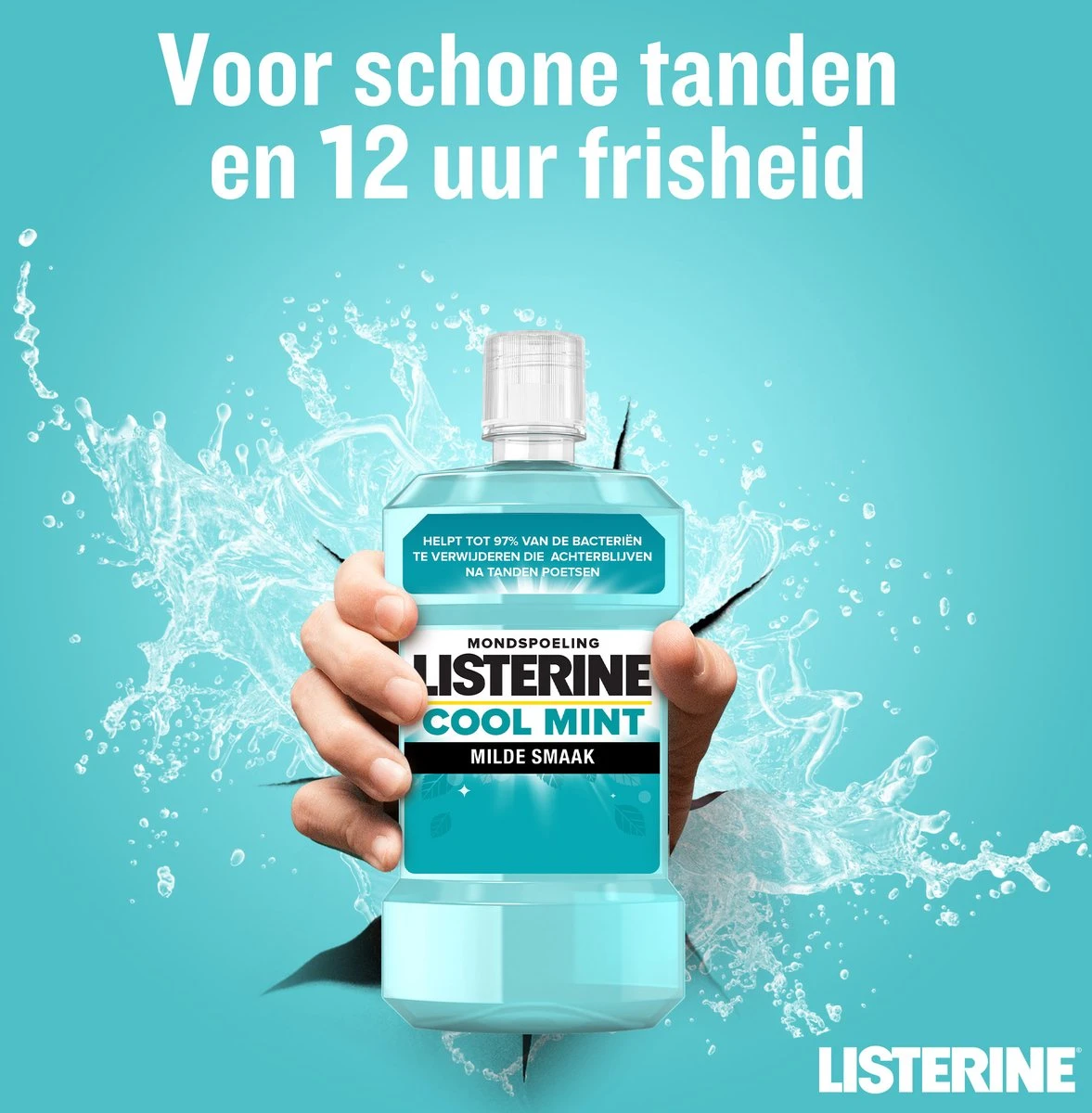 LISTERINE Cool Mint Milde Smaak, Mondspoeling Zonder Alcohol Met Etherische Oliën, Helpt Bacteriën Te Verwijderen En Zorgt Voor Een Langdurig Frisse Adem, 3 X 500 Ml 3 LISTERINE Cool Mint Milde Smaak, Mondspoeling Zonder Alcohol Met Etherische Oliën, Helpt Bacteriën Te Verwijderen En Zorgt Voor Een Langdurig Frisse Adem, 3 X 500 Ml - Afbeelding 3