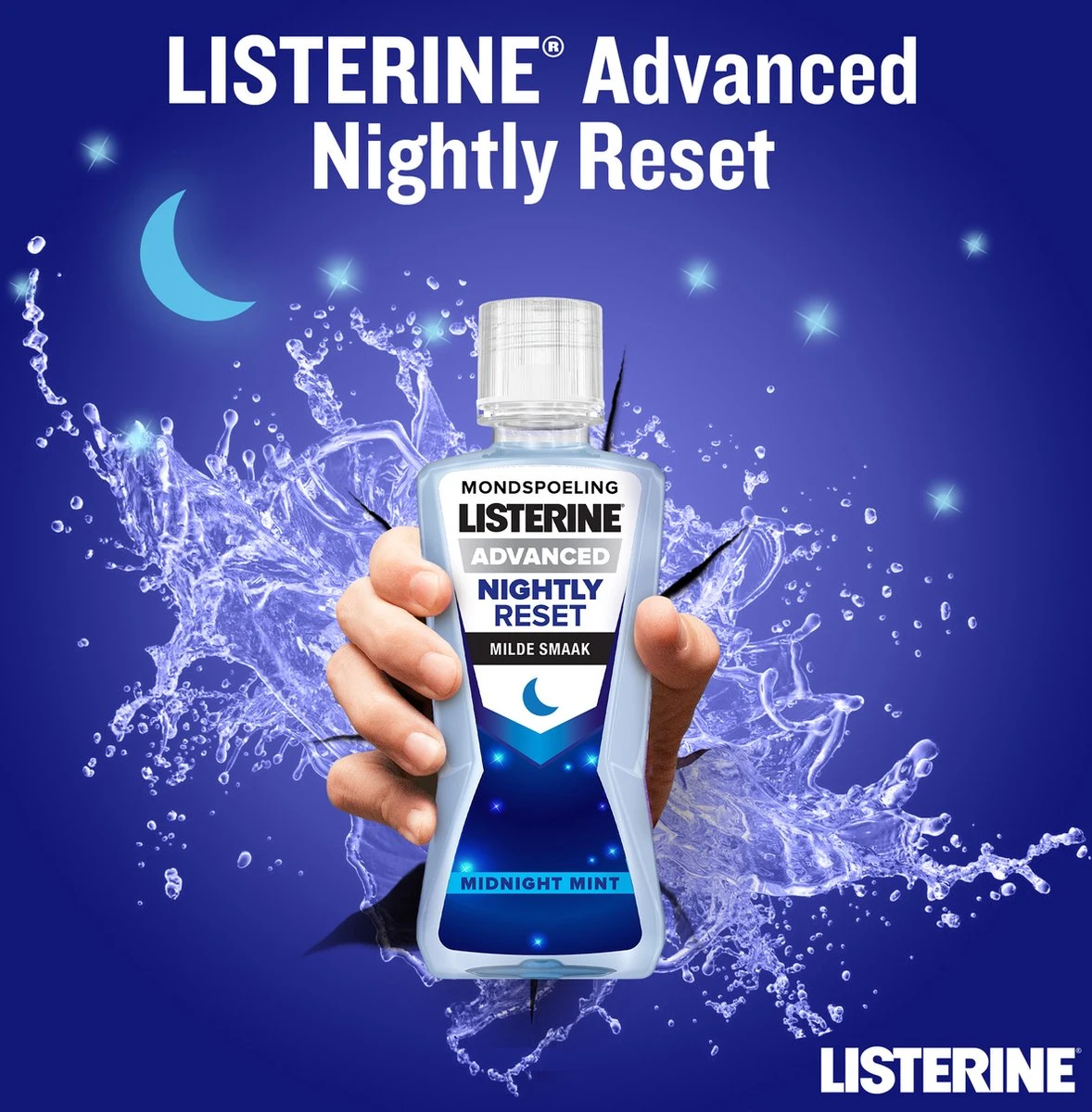 LISTERINE Nightly Reset Milde Smaak, Mondspoeling Met RAPID-FUSHION -technologie Voor Gebruik Tijdens De Nacht, Hermineraliseert Het Tandglazuur, 3 X 400 Ml 3 LISTERINE Nightly Reset Milde Smaak, Mondspoeling Met RAPID-FUSHION -technologie Voor Gebruik Tijdens De Nacht, Hermineraliseert Het Tandglazuur, 3 X 400 Ml - Afbeelding 3