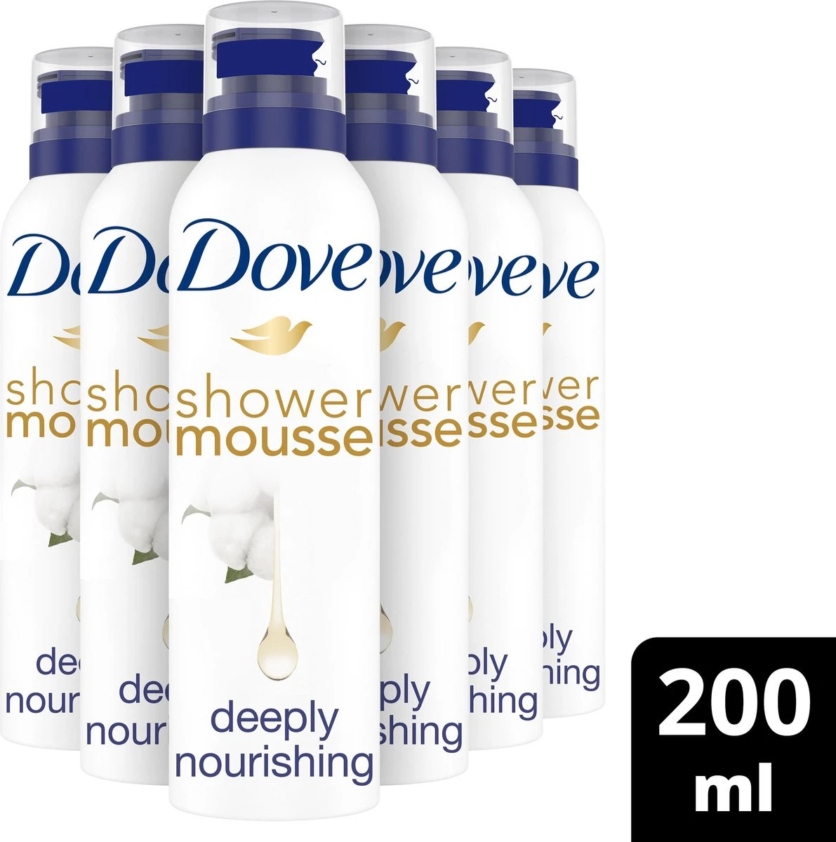 Dove Deeply Nourishing Doucheschuim - 6 X 200ml - Voordeelverpakking 2 Dove Deeply Nourishing Doucheschuim - 6 X 200ml - Voordeelverpakking - Afbeelding 2
