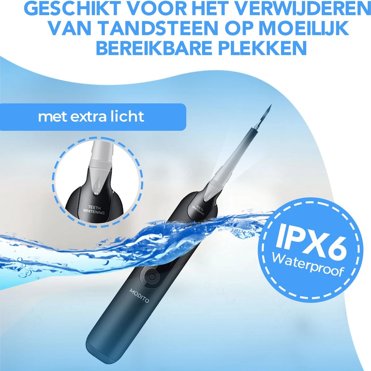 Merkloos Tandsteen Verwijderaar - 5 Standen - Inclusief Tandarts Set - Met 3 Opzetstukken - Elektrisch - Tandplak 7 Merkloos Tandsteen Verwijderaar - 5 Standen - Inclusief Tandarts Set - Met 3 Opzetstukken - Elektrisch - Tandplak - Afbeelding 7