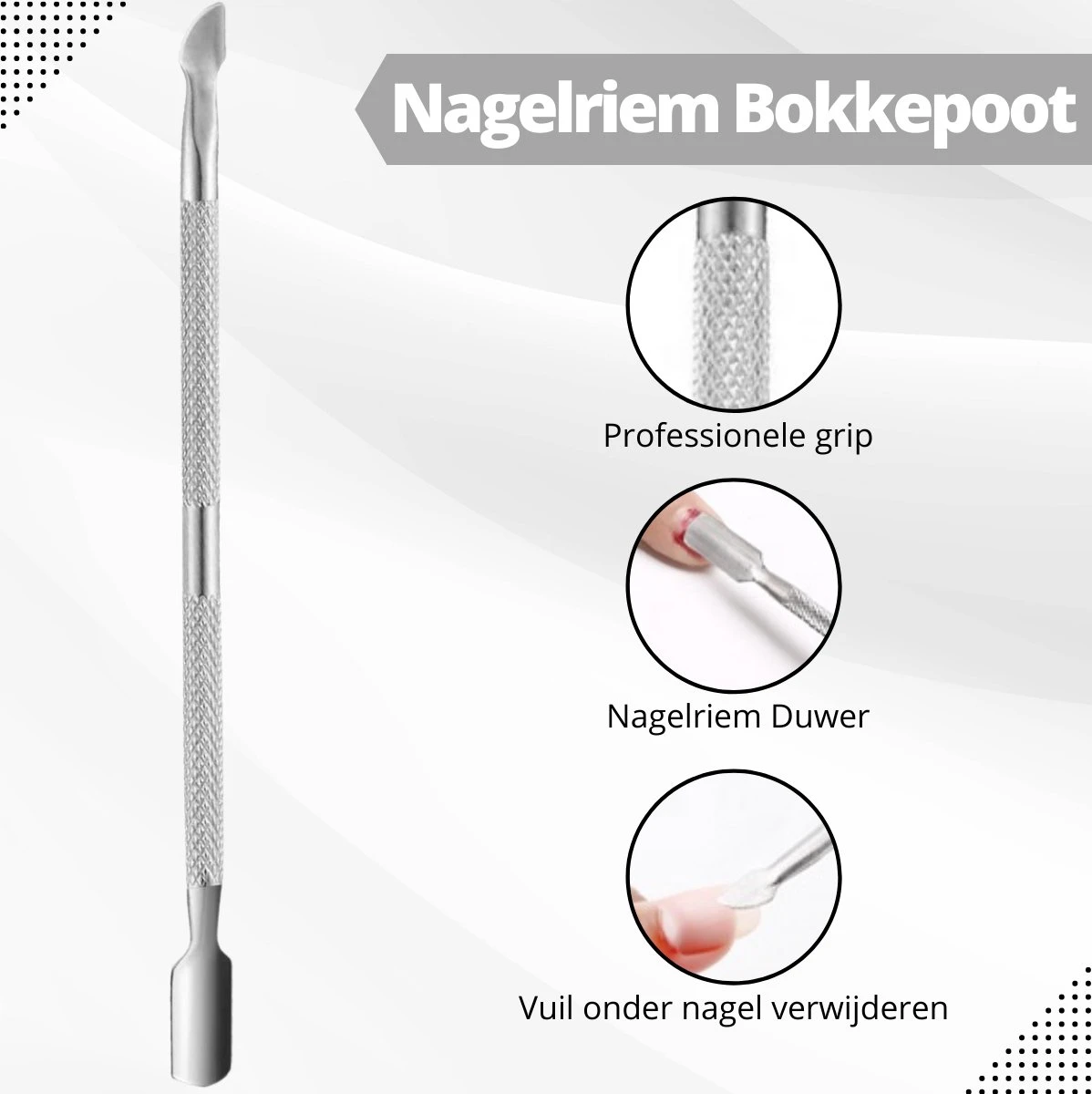 3 Delige Nagelriem Knipper Set - Cuticle Pusher Duwer Verwijderaar Trimmer Mesje - Bokkenpootje Nagels 3 3 Delige Nagelriem Knipper Set - Cuticle Pusher Duwer Verwijderaar Trimmer Mesje - Bokkenpootje Nagels - Afbeelding 3