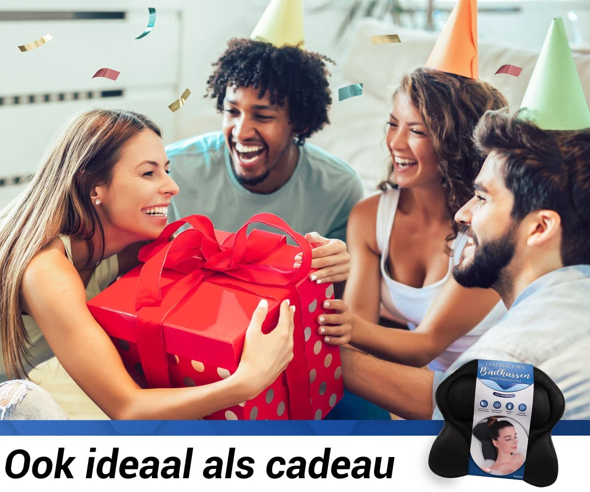 TIGIOO Luxe Home Spa Badkussen Small - Zwart Kussen Voor In Bad - Met 6 Zuignappen - Extra Comfort 2 TIGIOO Luxe Home Spa Badkussen Small - Zwart Kussen Voor In Bad - Met 6 Zuignappen - Extra Comfort - Afbeelding 2