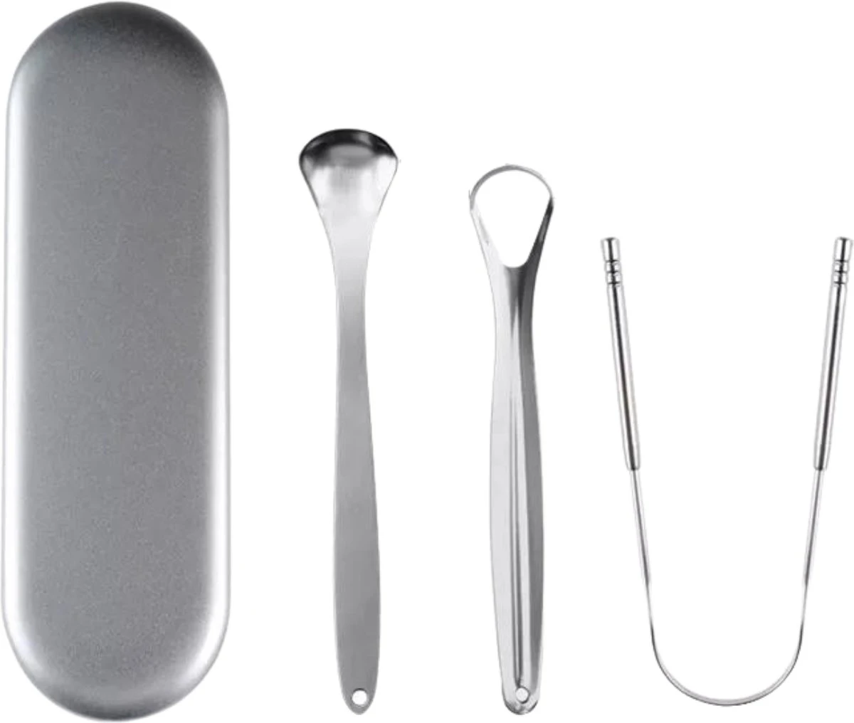 AdroitGoods RVS Tongschraper Set Voor Mondverzorging - 4 Stuks - Tongreiniger/Tongborstel & Tong Schraper 1 AdroitGoods RVS Tongschraper Set Voor Mondverzorging - 4 Stuks - Tongreiniger/Tongborstel & Tong Schraper