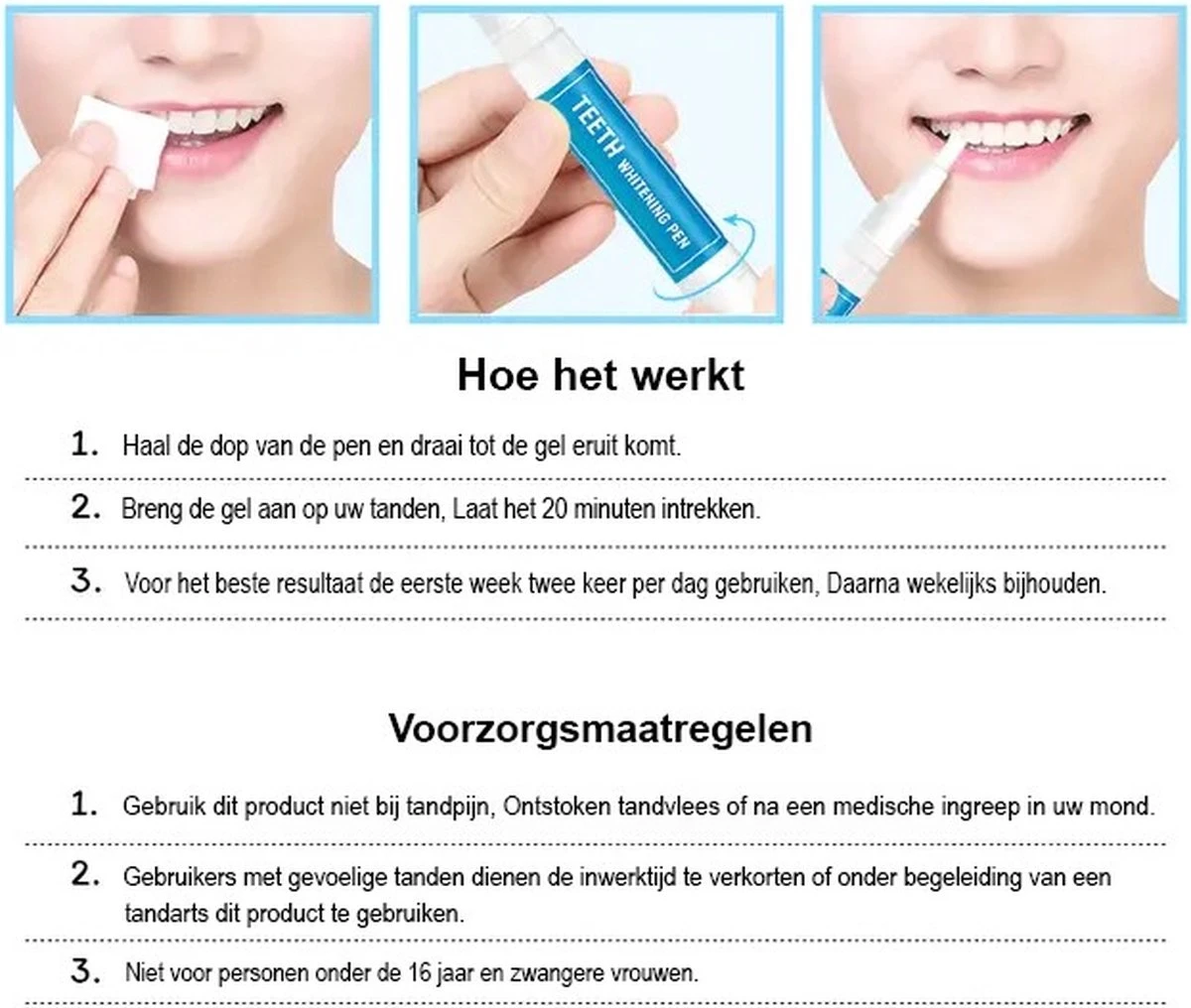 BOR Tanden Bleekpen - Tanden Bleken - Tandenbleekset - Whitening Pen - Tandenblekers - Wittere Tanden - Teeth Whitening Pen - Tanden Bleker 6 BOR Tanden Bleekpen - Tanden Bleken - Tandenbleekset - Whitening Pen - Tandenblekers - Wittere Tanden - Teeth Whitening Pen - Tanden Bleker - Afbeelding 6