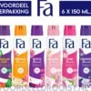 Fa Deodorant 6 X 150 Ml - Voordeelverpakking - Try Out Pakket - Mystic, Oriental, Pink, Luxurious, Natural & Brazilian