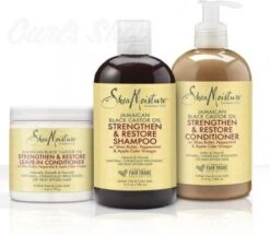 Shea Moisture Jamaican Black Castor Oil - Shampoo Conditioner & Leave-In - Set Of 3 -1222 G