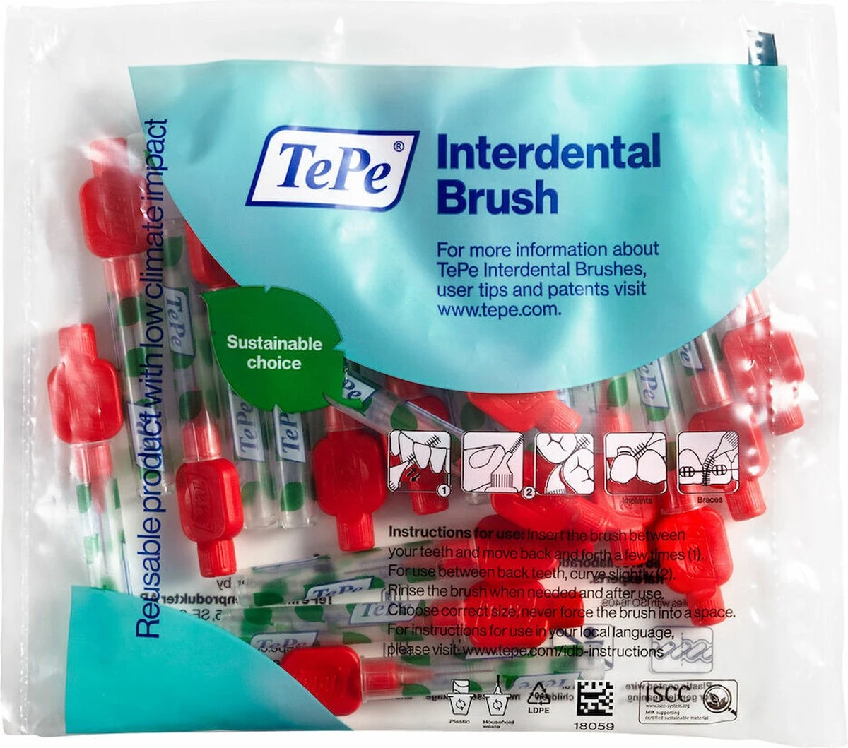 TePe Interdentale Ragers Original Rood ISO Maat 2 – 0,5 Mm (20 Stuks) 1 TePe Interdentale Ragers Original Rood ISO Maat 2 – 0,5 Mm (20 Stuks)