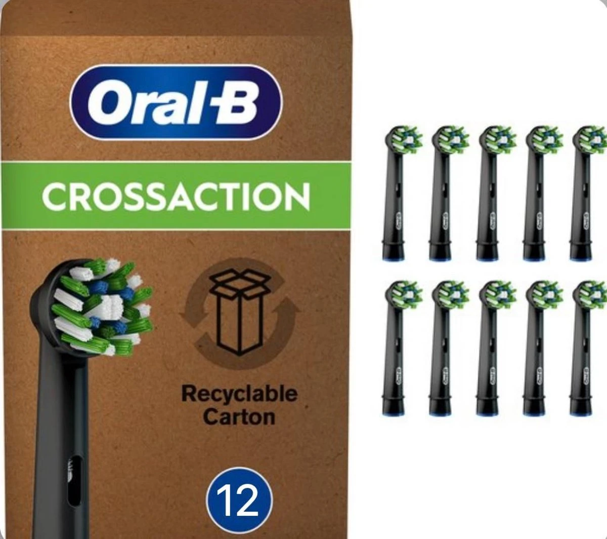 Oral-B CrossAction Opzetborstel Kleur Zwart, Verpakking Van 12 Stuks, Verpakking Van Brievenbusformaat 1 Oral-B CrossAction Opzetborstel Kleur Zwart, Verpakking Van 12 Stuks, Verpakking Van Brievenbusformaat