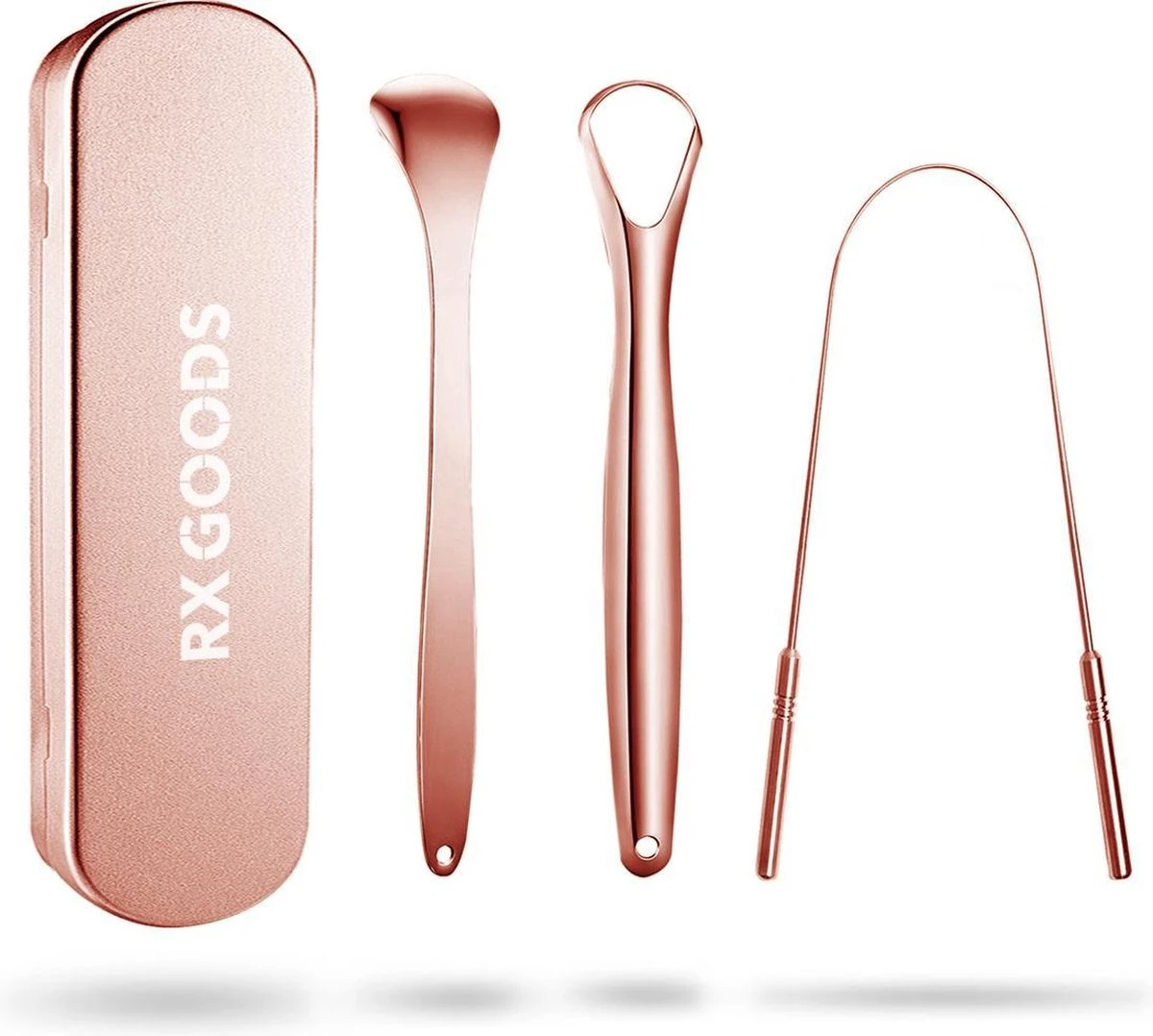 RX Goods Rosé Gouden Tongschraper Voor Mondverzorging – 4 Stuks – Duurzaam & Herbruikbaar 1 RX Goods Rosé Gouden Tongschraper Voor Mondverzorging – 4 Stuks – Duurzaam & Herbruikbaar