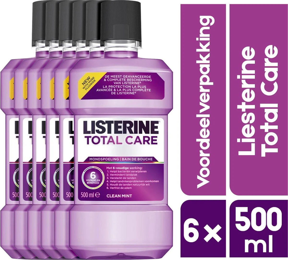 Listerine Mondwater Total Care 6 X 500 Ml 1 Listerine Mondwater Total Care 6 X 500 Ml