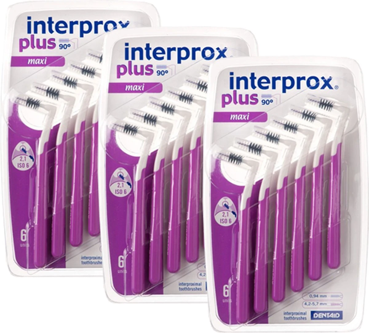 Interprox Plus Maxi - 4.2 Tot 5.7 Mm - Paars 3 X 6 Stuks - Voordeelpakket 1 Interprox Plus Maxi - 4.2 Tot 5.7 Mm - Paars 3 X 6 Stuks - Voordeelpakket