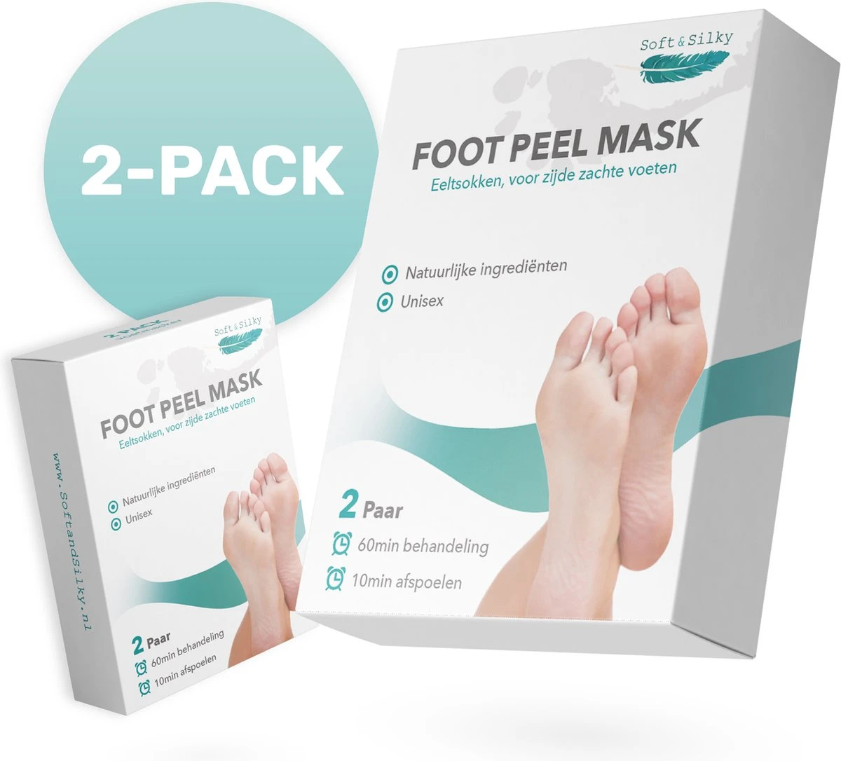 Soft & Silky - Eeltsokken - 2 Pack - Voetmasker - Foot Peel Mask - Eelt Verwijderaar - Voetvijl - Eeltverwijderaar - Eeltvijl - Eeltrasp 1 Soft & Silky - Eeltsokken - 2 Pack - Voetmasker - Foot Peel Mask - Eelt Verwijderaar - Voetvijl - Eeltverwijderaar - Eeltvijl - Eeltrasp