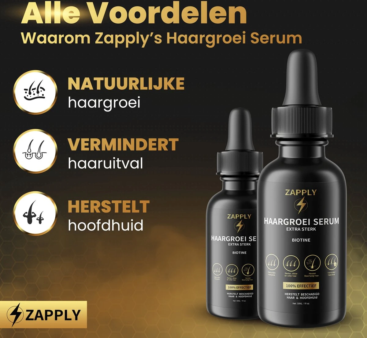 Zapply Haargroei Serum - Biotine - Haaruitval - Alternatief Minoxidil- Haarserum- Haargroei - Baardgroei - 4 Zapply Haargroei Serum - Biotine - Haaruitval - Alternatief Minoxidil- Haarserum- Haargroei - Baardgroei - - Afbeelding 4