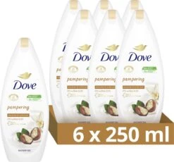 Dove Pampering Sheabutter & Vanille Douchegel - 6 X 250 Ml - Voordeelverpakking