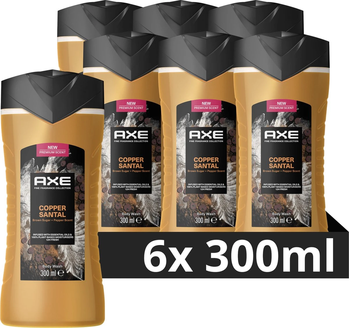 AXE Fine Fragrance Collection Copper Santal Douchegel - 6 X 300 Ml - Voordeelverpakking 1 AXE Fine Fragrance Collection Copper Santal Douchegel - 6 X 300 Ml - Voordeelverpakking