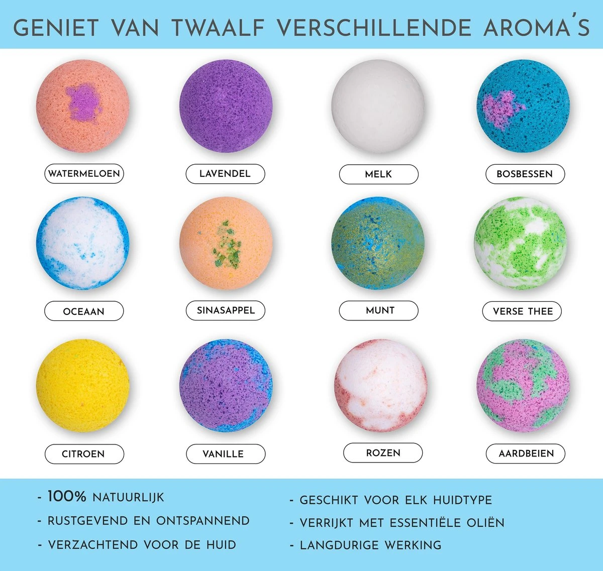 Bruisballen Voor Bad – XL Maat – 12 Unieke Geuren En Kleuren – 100% Natuurlijk - Bruisballen Kind 2 Bruisballen Voor Bad – XL Maat – 12 Unieke Geuren En Kleuren – 100% Natuurlijk - Bruisballen Kind - Afbeelding 2