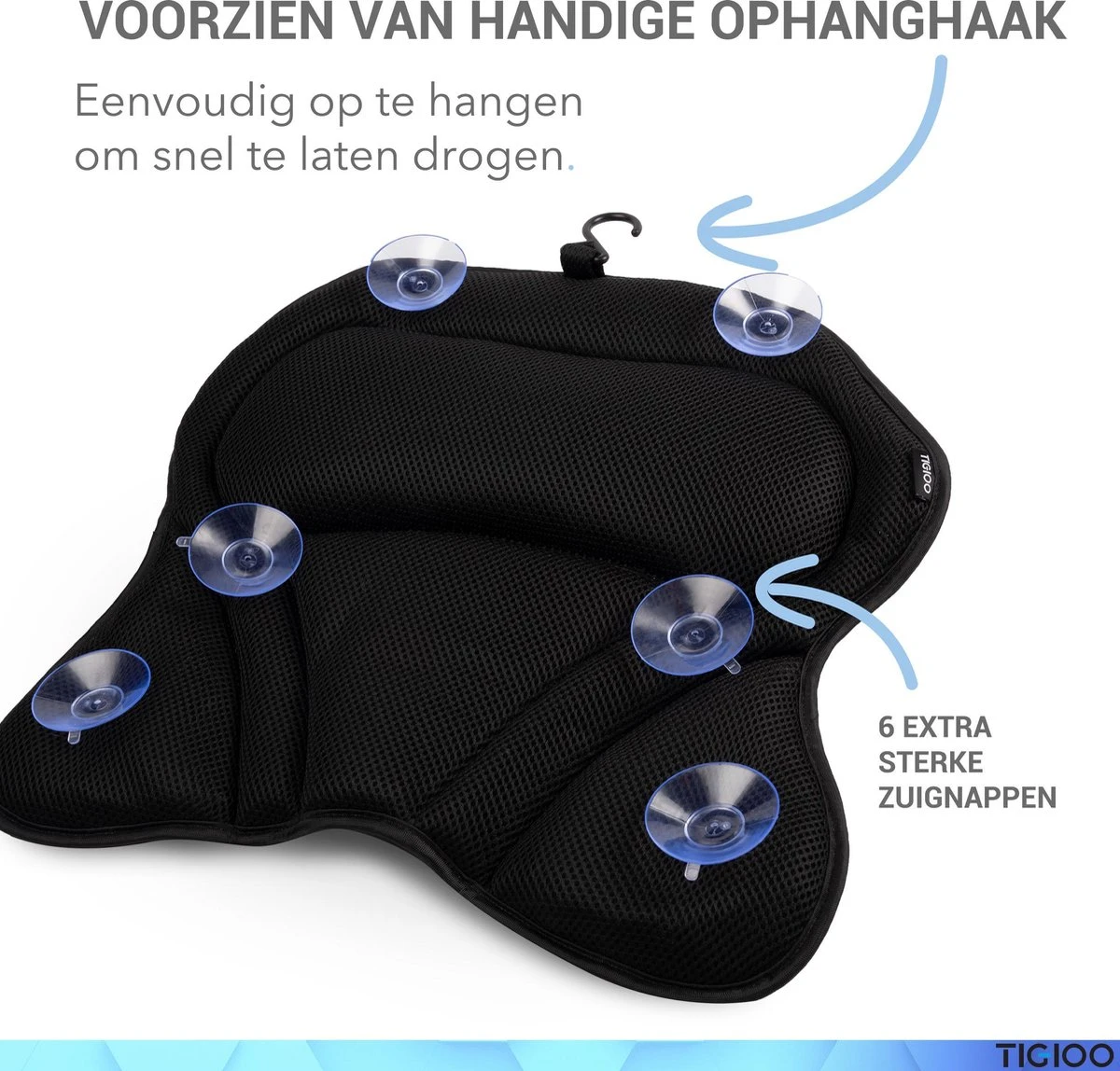 TIGIOO Luxe Home Spa Badkussen Small - Zwart Kussen Voor In Bad - Met 6 Zuignappen - Extra Comfort 10 TIGIOO Luxe Home Spa Badkussen Small - Zwart Kussen Voor In Bad - Met 6 Zuignappen - Extra Comfort - Afbeelding 10