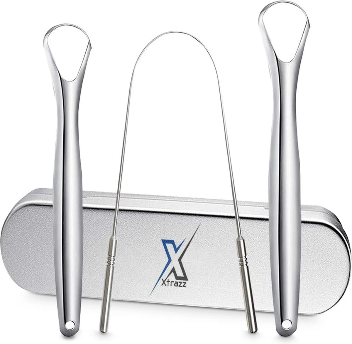 RVS Tongschraper Set - 4 Stuks - Mondverzorging - Tongreiniger, Tongborstel & Tong Schraper 1 RVS Tongschraper Set - 4 Stuks - Mondverzorging - Tongreiniger, Tongborstel & Tong Schraper