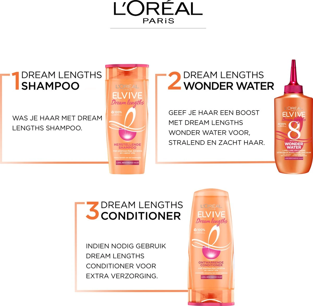 L’Oréal Paris Elvive Dream Lengths 8 Seconden Wonder Water - 200ml 5 L’Oréal Paris Elvive Dream Lengths 8 Seconden Wonder Water - 200ml - Afbeelding 5
