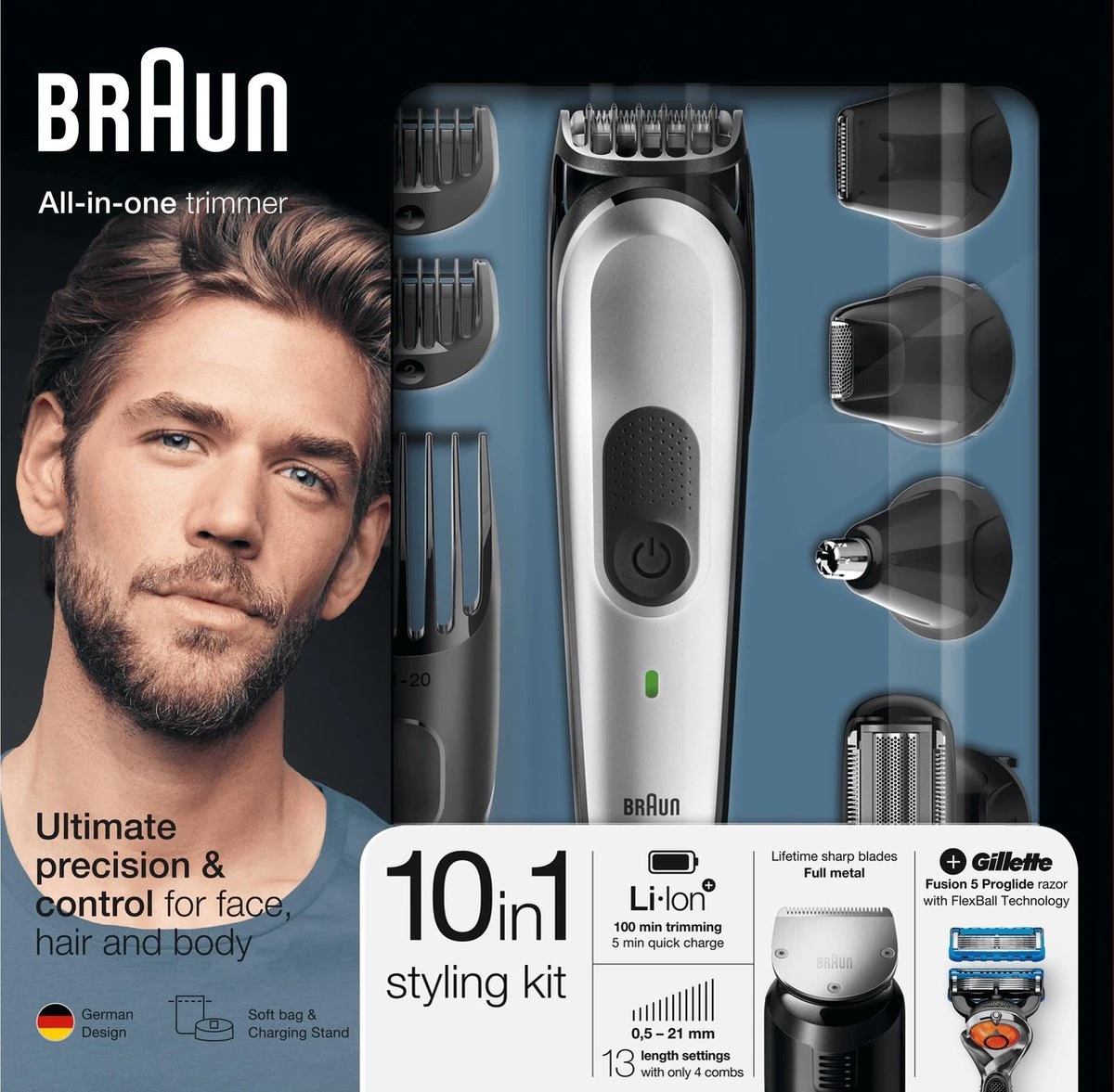 Braun Multigroomer 7221 - 10 In 1 Trimmer - Baardtrimmer Haartrimmer Bodygroomer 14 Braun Multigroomer 7221 - 10 In 1 Trimmer - Baardtrimmer Haartrimmer Bodygroomer - Afbeelding 14