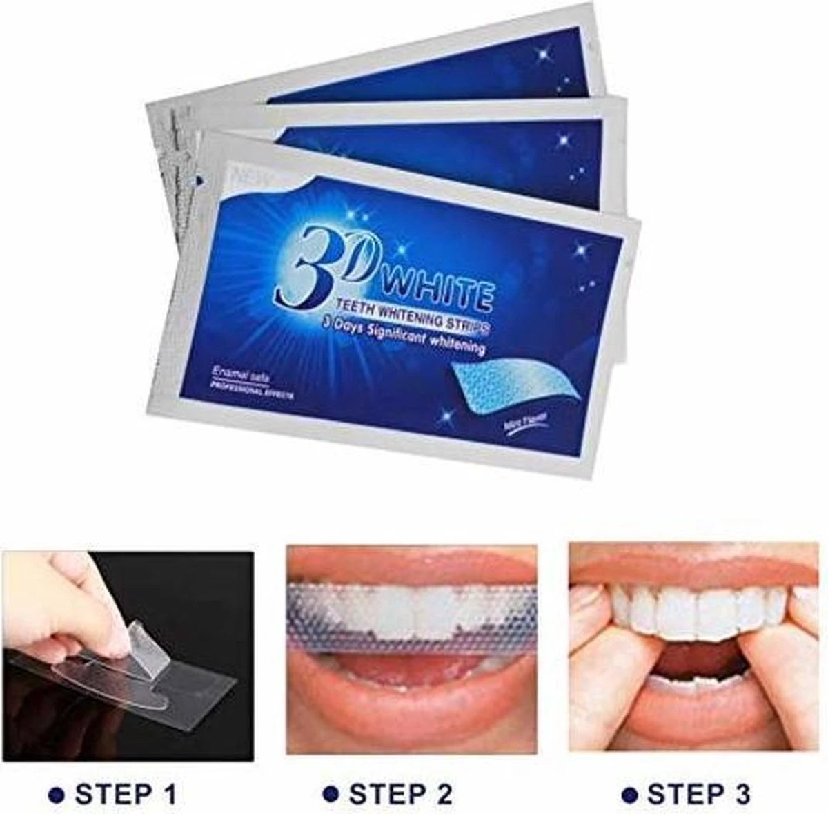 Merkloos Professionele Tanden Bleek Strips Ultra 3D - Teeth Whitening Strips - Tanden Bleken - Voor Ultra Witte Tanden - 14 Strips 5 Merkloos Professionele Tanden Bleek Strips Ultra 3D - Teeth Whitening Strips - Tanden Bleken - Voor Ultra Witte Tanden - 14 Strips - Afbeelding 5