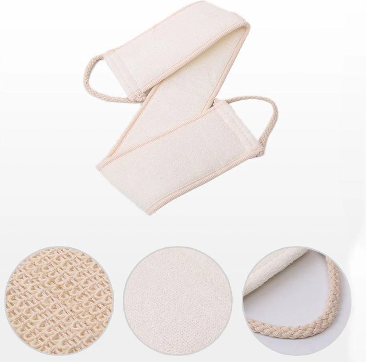 Loofah Massage Borstel - Massage Brush / Lichaamsborstel | Scrub Spons - Badspons - Douchespons - Rugmassage- | Sauna & Welness | Badborstel - Saunaborstel - Rugborstel - Huidborstel - Douche Borstel - Wasborstel - Beige 3 Loofah Massage Borstel - Massage Brush / Lichaamsborstel | Scrub Spons - Badspons - Douchespons - Rugmassage- | Sauna & Welness | Badborstel - Saunaborstel - Rugborstel - Huidborstel - Douche Borstel - Wasborstel - Beige - Afbeelding 3