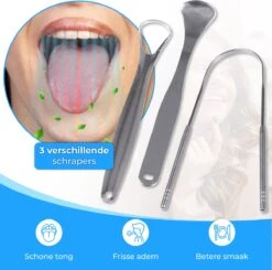 Nuvance - Professionele Tongschraper - 3 In 1 Set - Voor Mondverzorging - Tongreiniger - Tong Schraper - Tongue Scraper - RVS -Verzorgingsproducten 1200x1190 6
