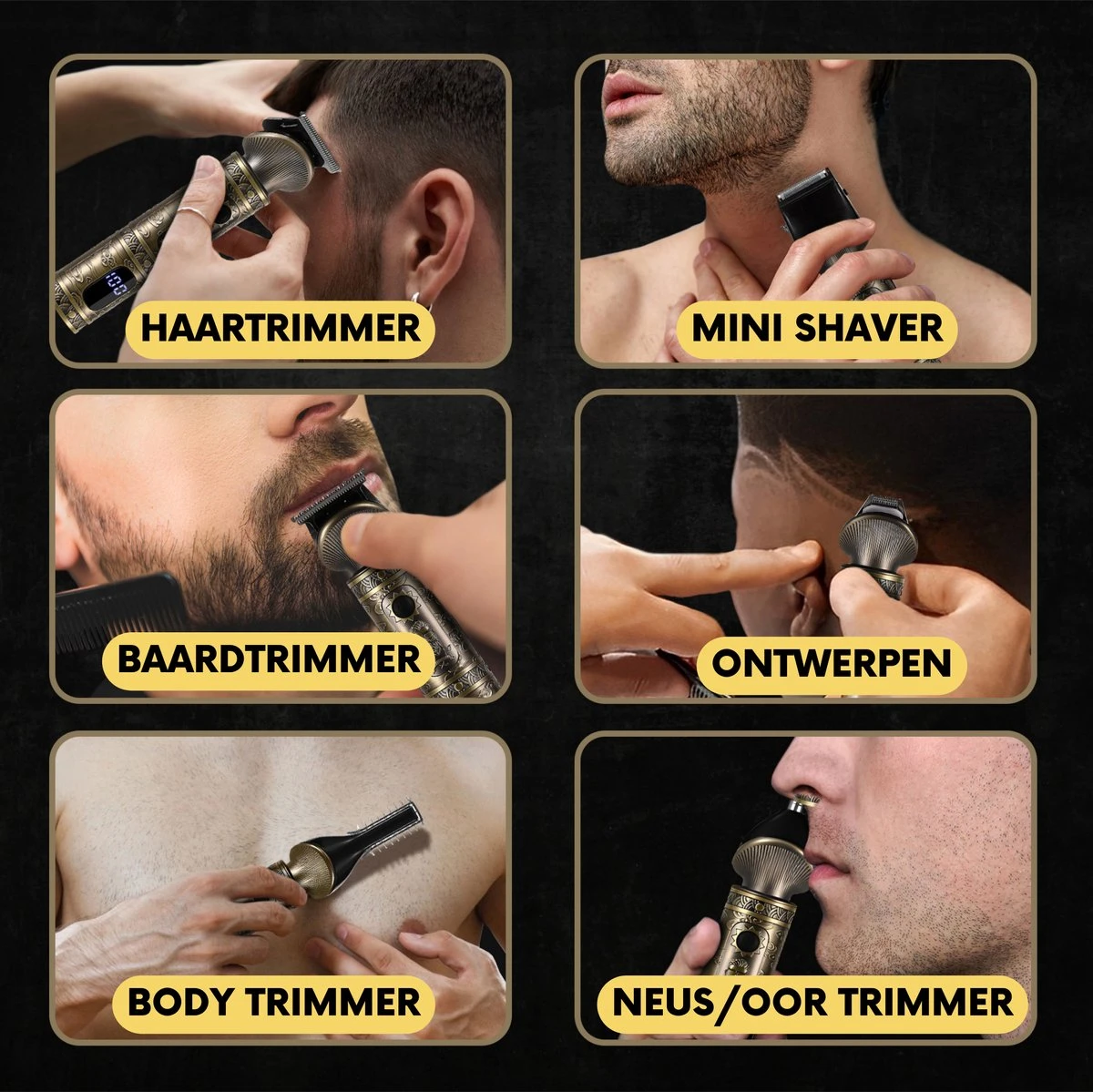 6-in-1 Baardtrimmer Mannen - Trimmer Voor Baard En Lichaam - Incl. 6 Opzetstukken - Bodygroomer Mannen - Bodytrimmer Heren - Tondeuse - 0.5-15MM - Neus En Oor 6 6-in-1 Baardtrimmer Mannen - Trimmer Voor Baard En Lichaam - Incl. 6 Opzetstukken - Bodygroomer Mannen - Bodytrimmer Heren - Tondeuse - 0.5-15MM - Neus En Oor - Afbeelding 6