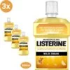 LISTERINE Fresh Ginger & Lime Mondwater, Met Gember- En Limoenextract, Mondspoeling Zonder Alcohol, Voor Een Frisse Adem, 3 X 500 Ml
