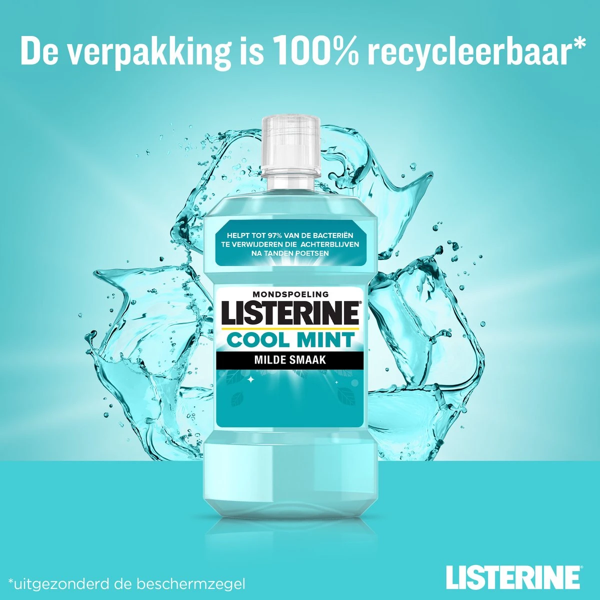 LISTERINE Cool Mint Milde Smaak, Mondspoeling Zonder Alcohol Met Etherische Oliën, Helpt Bacteriën Te Verwijderen En Zorgt Voor Een Langdurig Frisse Adem, 3 X 500 Ml 7 LISTERINE Cool Mint Milde Smaak, Mondspoeling Zonder Alcohol Met Etherische Oliën, Helpt Bacteriën Te Verwijderen En Zorgt Voor Een Langdurig Frisse Adem, 3 X 500 Ml - Afbeelding 7