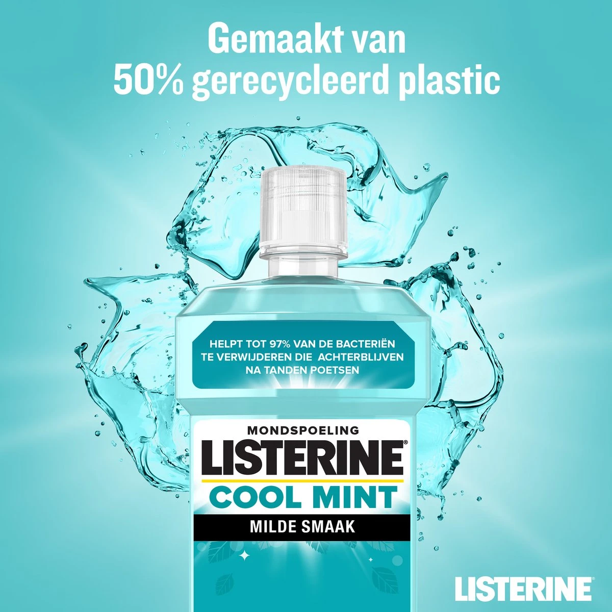 LISTERINE Cool Mint Milde Smaak, Mondspoeling Zonder Alcohol Met Etherische Oliën, Helpt Bacteriën Te Verwijderen En Zorgt Voor Een Langdurig Frisse Adem, 3 X 500 Ml 8 LISTERINE Cool Mint Milde Smaak, Mondspoeling Zonder Alcohol Met Etherische Oliën, Helpt Bacteriën Te Verwijderen En Zorgt Voor Een Langdurig Frisse Adem, 3 X 500 Ml - Afbeelding 8