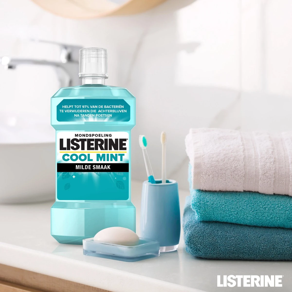 LISTERINE Cool Mint Milde Smaak, Mondspoeling Zonder Alcohol Met Etherische Oliën, Helpt Bacteriën Te Verwijderen En Zorgt Voor Een Langdurig Frisse Adem, 3 X 500 Ml 11 LISTERINE Cool Mint Milde Smaak, Mondspoeling Zonder Alcohol Met Etherische Oliën, Helpt Bacteriën Te Verwijderen En Zorgt Voor Een Langdurig Frisse Adem, 3 X 500 Ml - Afbeelding 11
