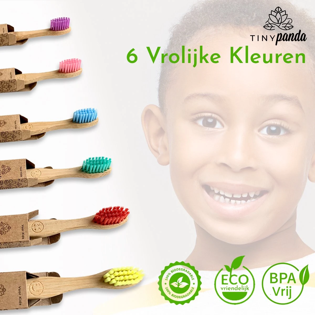 4+2 Bamboe Tandenborstel Voor Kinderen - Emoji - Bamboo Kids Toothbrush - Zero Waste - Vegan 2 4+2 Bamboe Tandenborstel Voor Kinderen - Emoji - Bamboo Kids Toothbrush - Zero Waste - Vegan - Afbeelding 2
