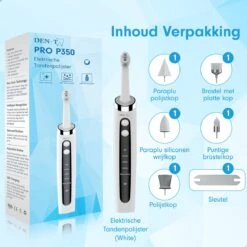 DEN-T® PRO P350 Elektrische Tandenpolijster - Wit - 5 Standen - 5 Opzetstukken - Polijstmachine - Polijstset - Tanden Polijsten - 14 DEN-T® PRO P350 Elektrische Tandenpolijster - Wit - 5 Standen - 5 Opzetstukken - Polijstmachine - Polijstset - Tanden Polijsten - -Verzorgingsproducten 1200x1200 1102