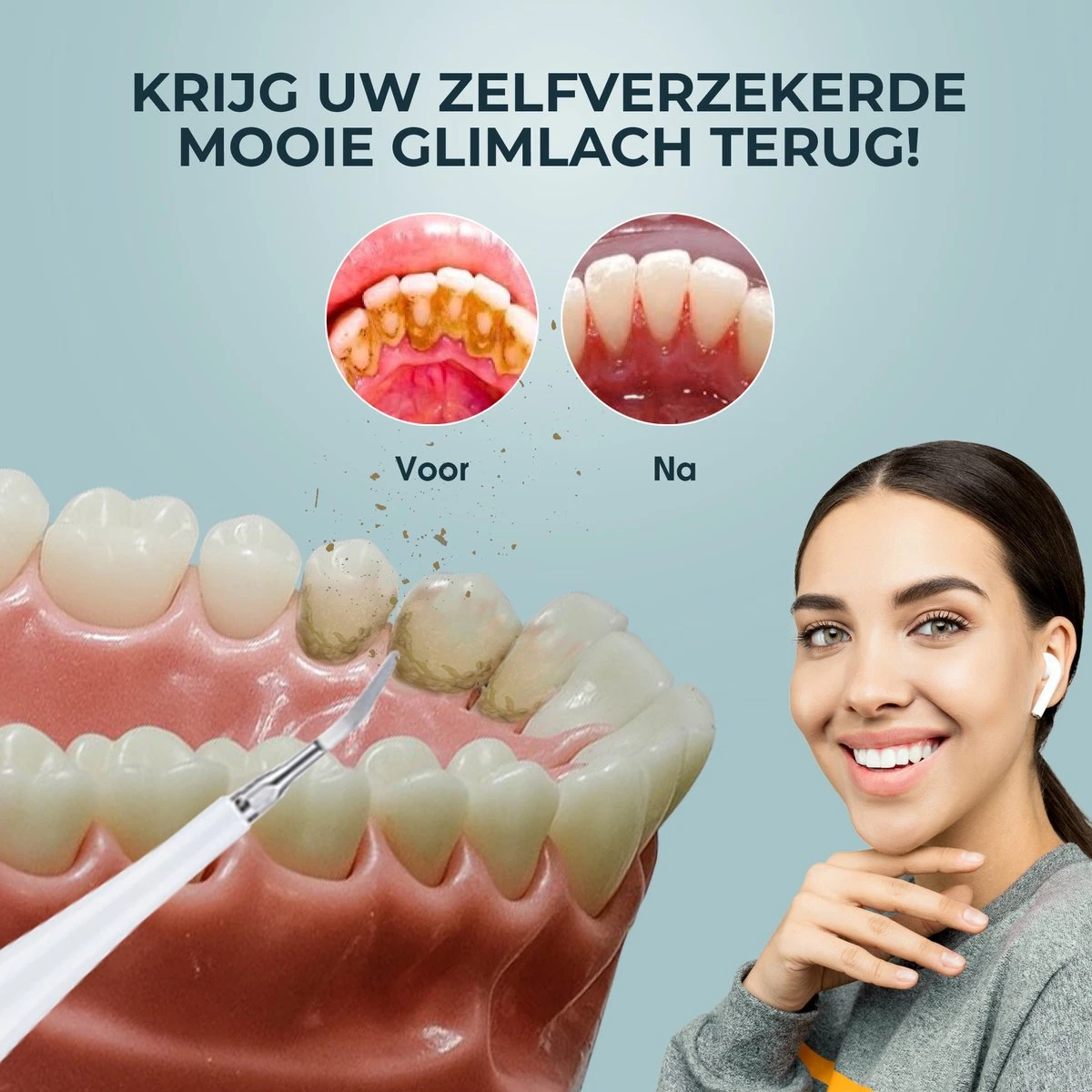 Merkloos Tandsteen Verwijderaar Elektrisch – Tandenborstel Opzetstukken - Tandarts Spiegel - 5 Standen -Wit 5 Merkloos Tandsteen Verwijderaar Elektrisch – Tandenborstel Opzetstukken - Tandarts Spiegel - 5 Standen -Wit - Afbeelding 5