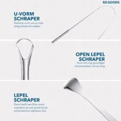 RX Goods RVS Tongschraper Voor Mondverzorging – 4 Stuks – Tongreiniger, Tongborstel & Tong Schraper – Duurzaam & Herbruikbaar -Verzorgingsproducten 1200x1200 1253