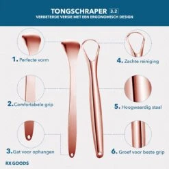 RX Goods Rosé Gouden Tongschraper Voor Mondverzorging – 4 Stuks – Duurzaam & Herbruikbaar 16 RX Goods Rosé Gouden Tongschraper Voor Mondverzorging – 4 Stuks – Duurzaam & Herbruikbaar -Verzorgingsproducten 1200x1200 1300